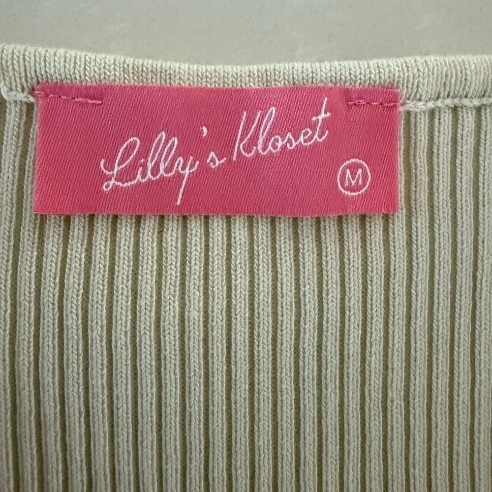 LILLY’S KLOSET Beige Sweater Bodycon Cutout Midi Dress